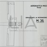 Idrovolante da ricognizione tattica Macchi M.36 - vista  in pianta (copia su lucido)